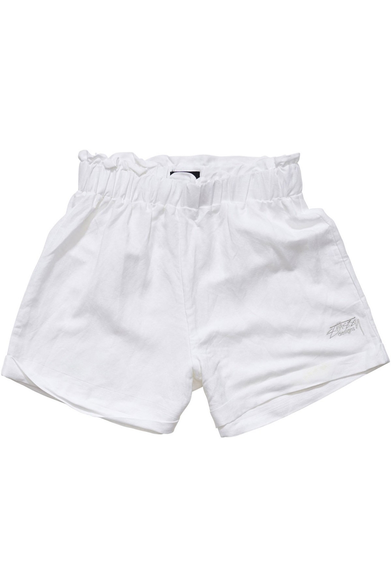 Stussy Shoreline Linen Beach Short Women\'s Shorts White | IL0000674