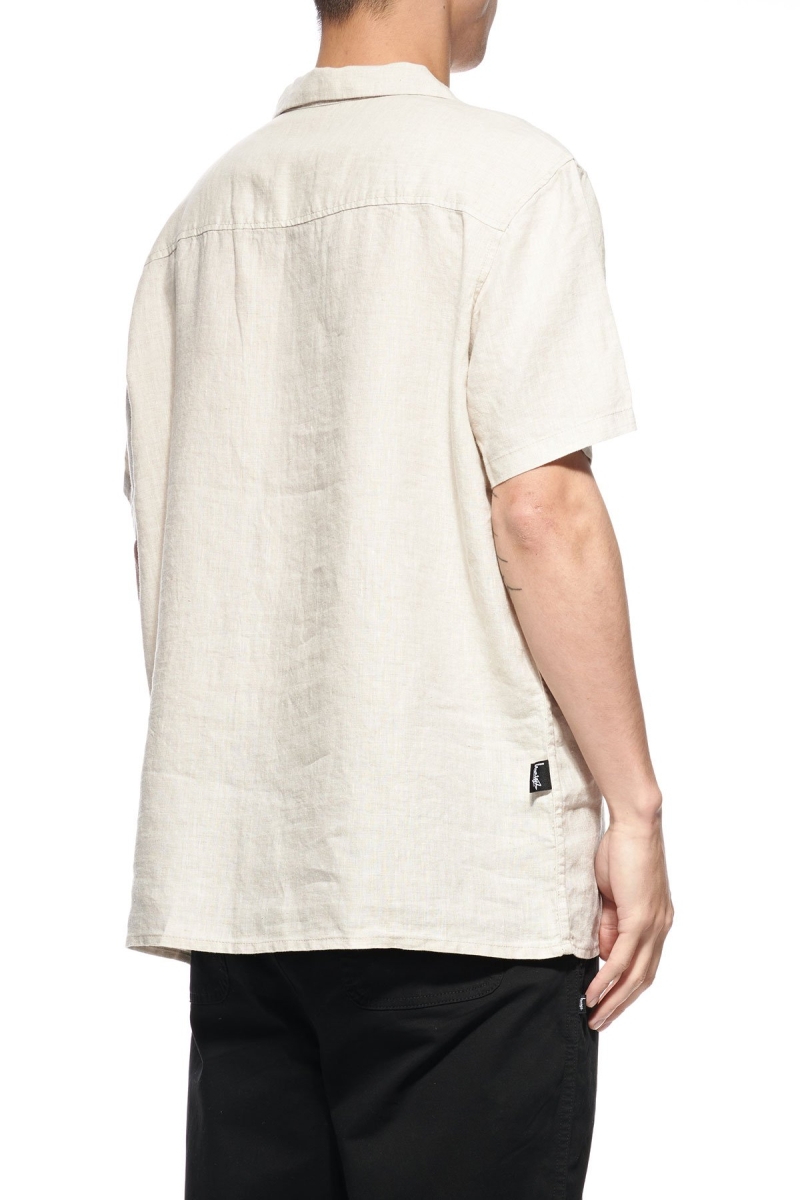 Stussy Short Linen SS Men's Shirts Yellow | IL0000333