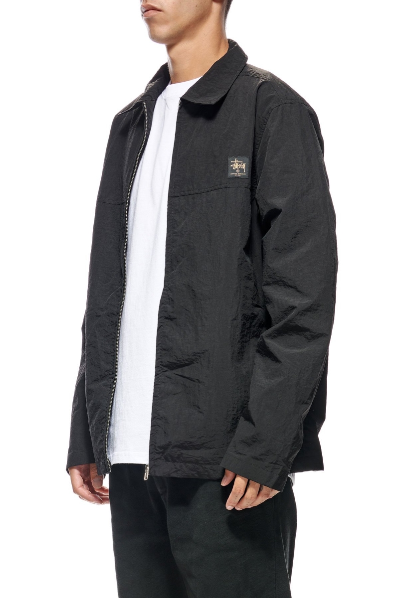 Stussy Sid Taslon Men's Jackets Black | IL0000360