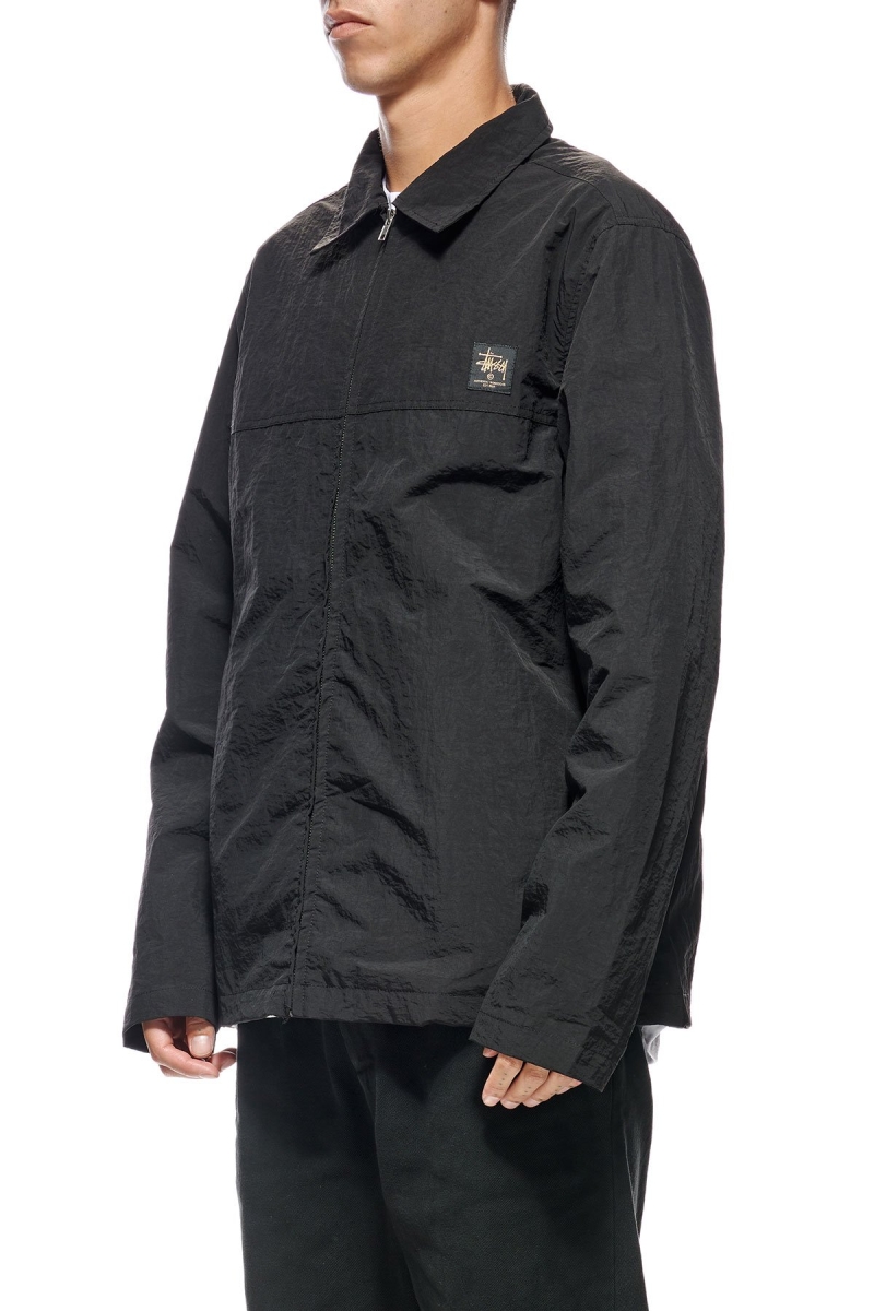 Stussy Sid Taslon Men's Jackets Black | IL0000360