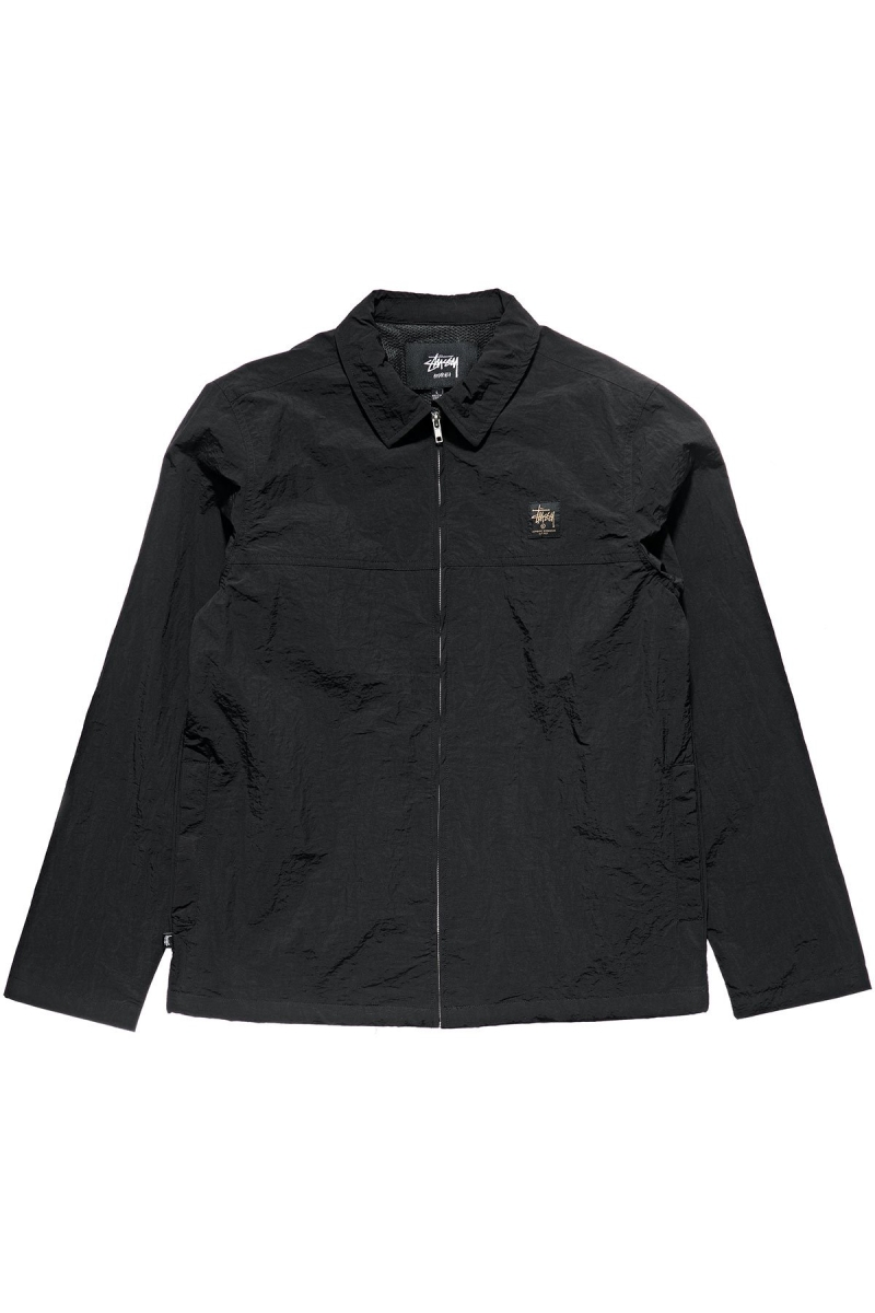 Stussy Sid Taslon Men\'s Jackets Black | IL0000360