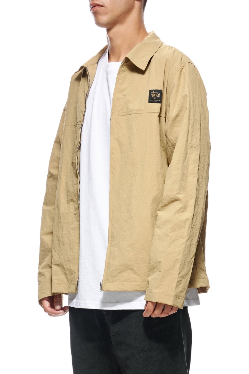 Stussy Sid Taslon Men's Jackets Brown | IL0000361