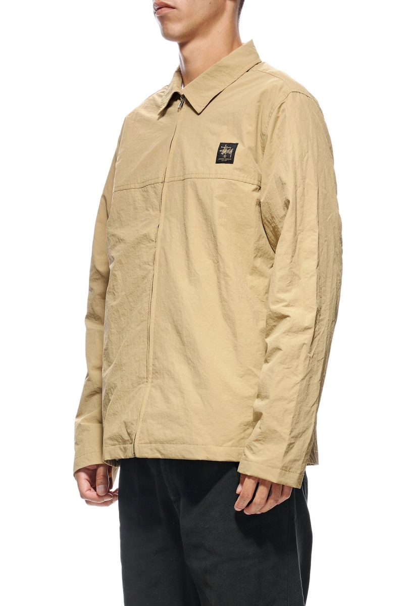 Stussy Sid Taslon Men's Jackets Brown | IL0000361