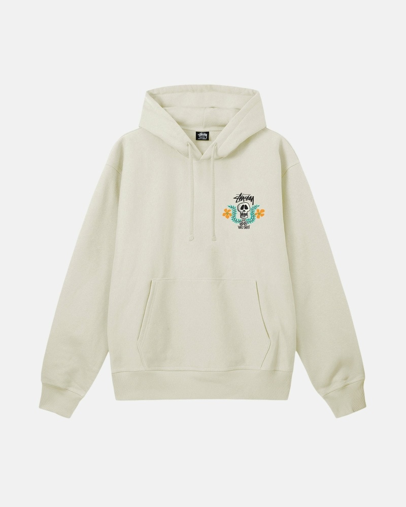 Stussy Skull Crest Men's Hoodies Beige | IL0000064