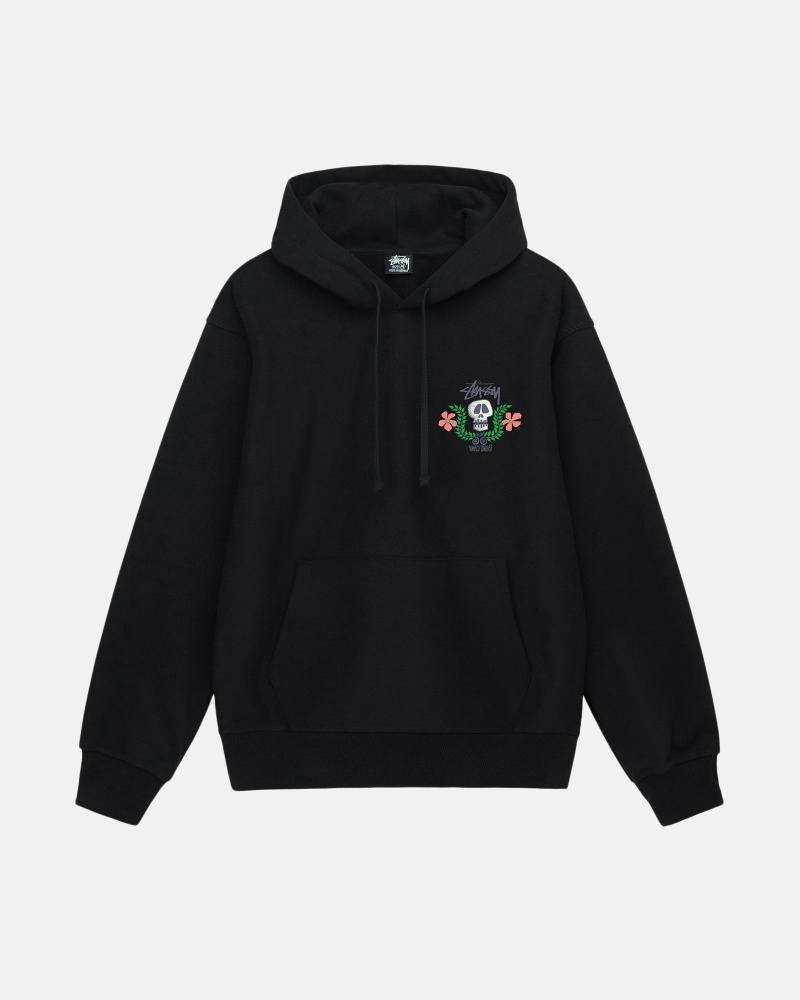 Stussy Skull Crest Men's Hoodies Black | IL0000066