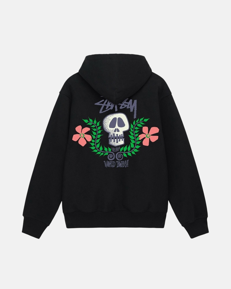 Stussy Skull Crest Zip Men's Hoodies Black | IL0000068