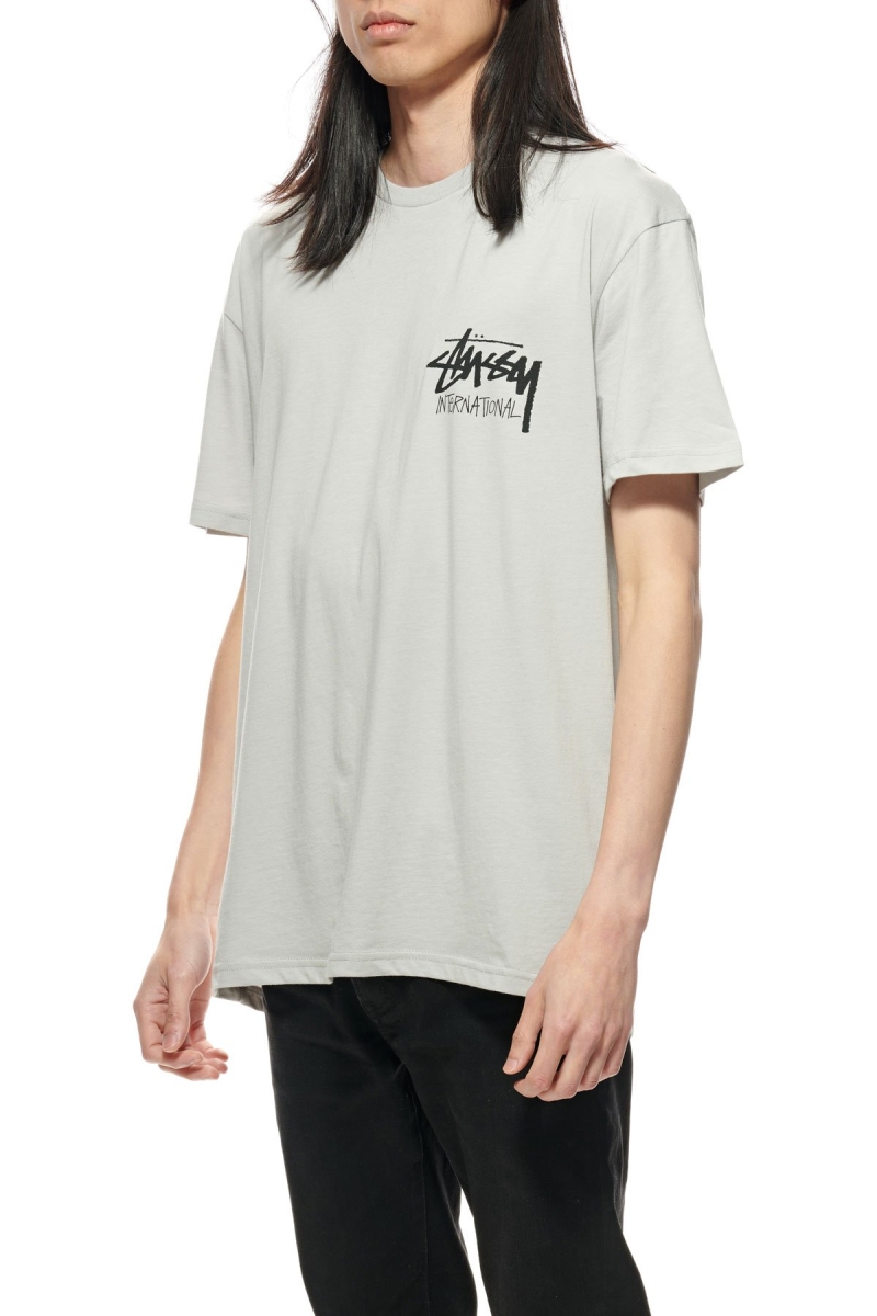 Stussy Solid Stock International SS Men's T Shirts Grey | IL0000267