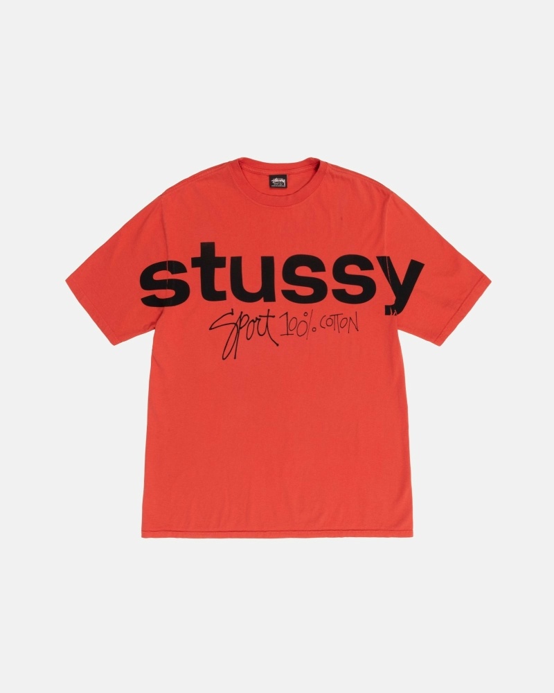 Stussy Sport 100% Pigment Dyed Men\'s T Shirts Pink | IL0000268