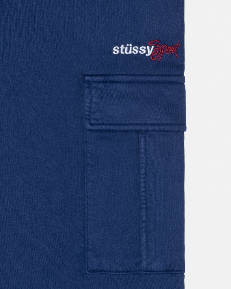 Stussy Sport Cargo Men's Fleece Pants Blue | IL0000598