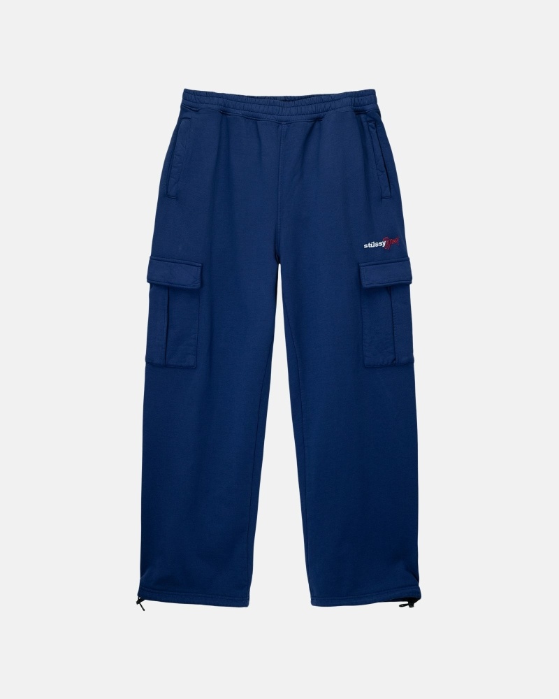 Stussy Sport Cargo Men\'s Fleece Pants Blue | IL0000598