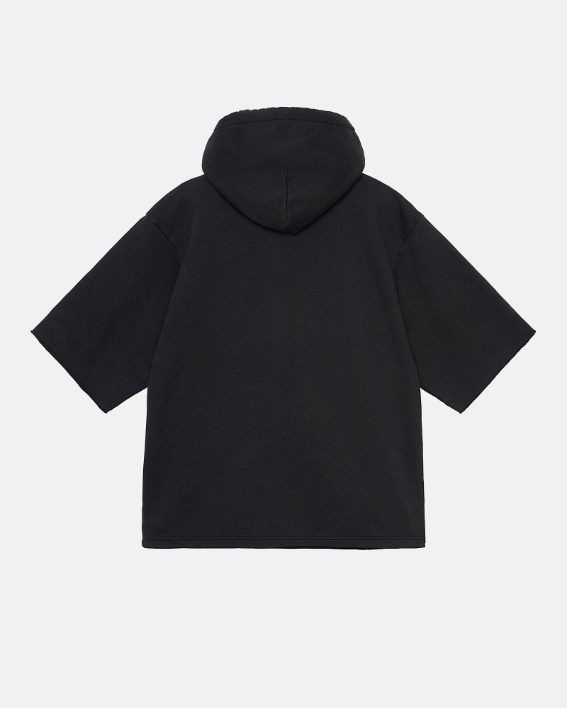 Stussy Ss Boxy Cropped Men's Hoodies Black | IL0000071