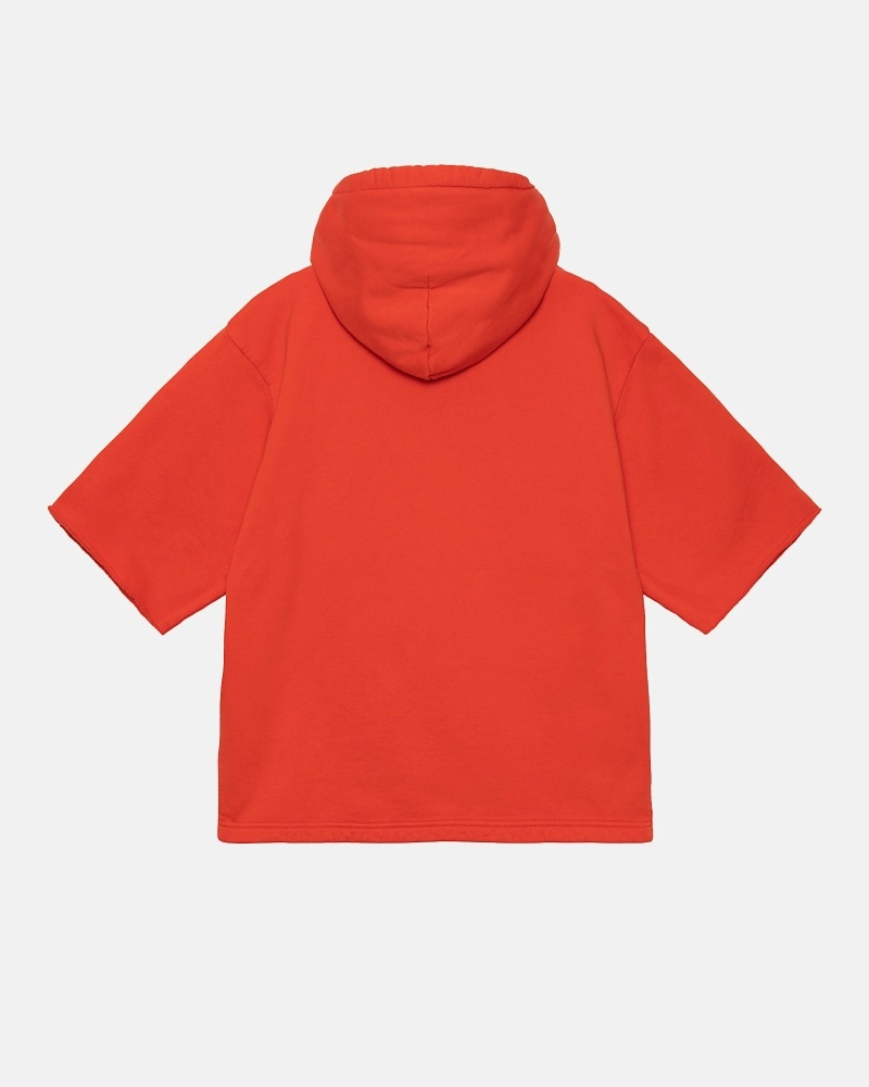 Stussy Ss Boxy Cropped Men's Hoodies Red | IL0000070