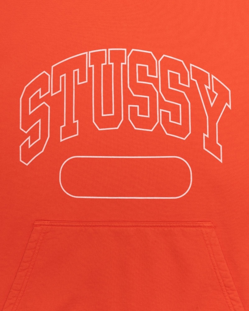 Stussy Ss Boxy Cropped Men's Hoodies Red | IL0000070