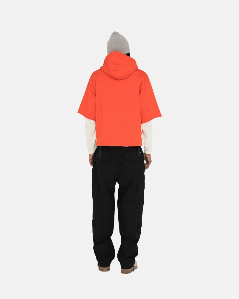 Stussy Ss Boxy Cropped Men's Hoodies Red | IL0000070