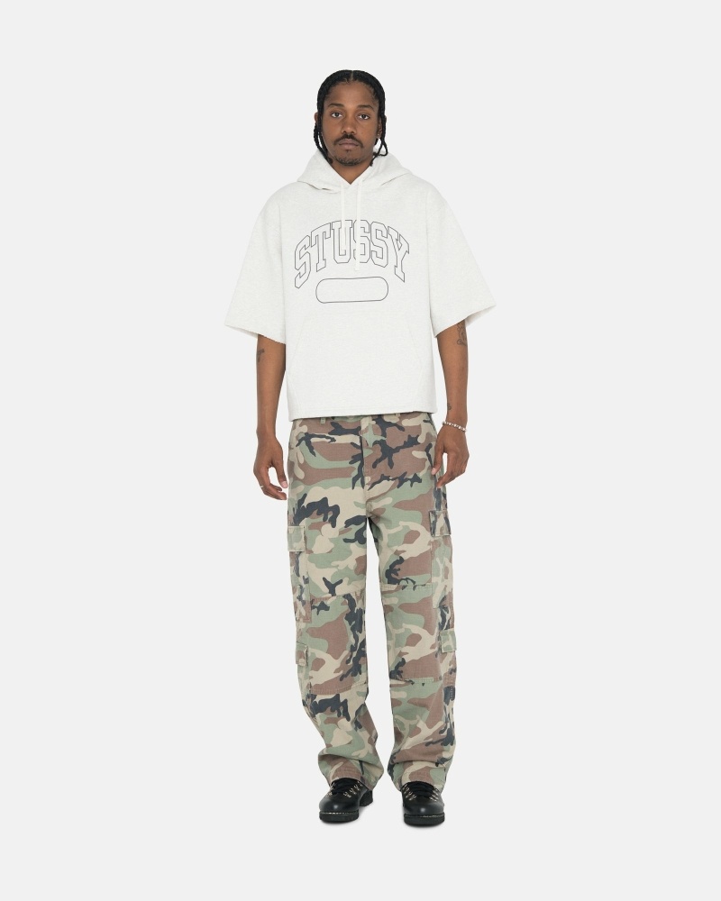 Stussy Ss Boxy Cropped Men's Hoodies White | IL0000072