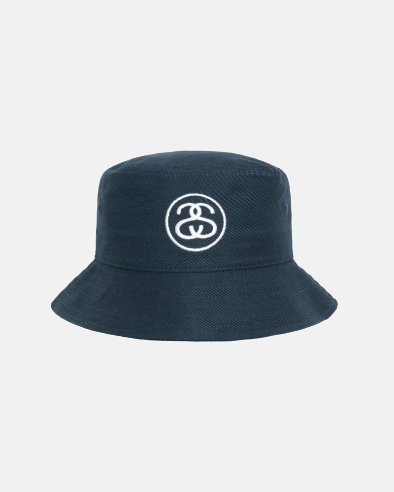 Stussy Ss Link Deep Men\'s Bucket Hats Navy | IL0000476