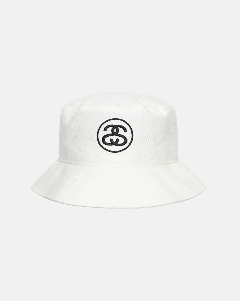 Stussy Ss Link Deep Men\'s Bucket Hats White | IL0000475