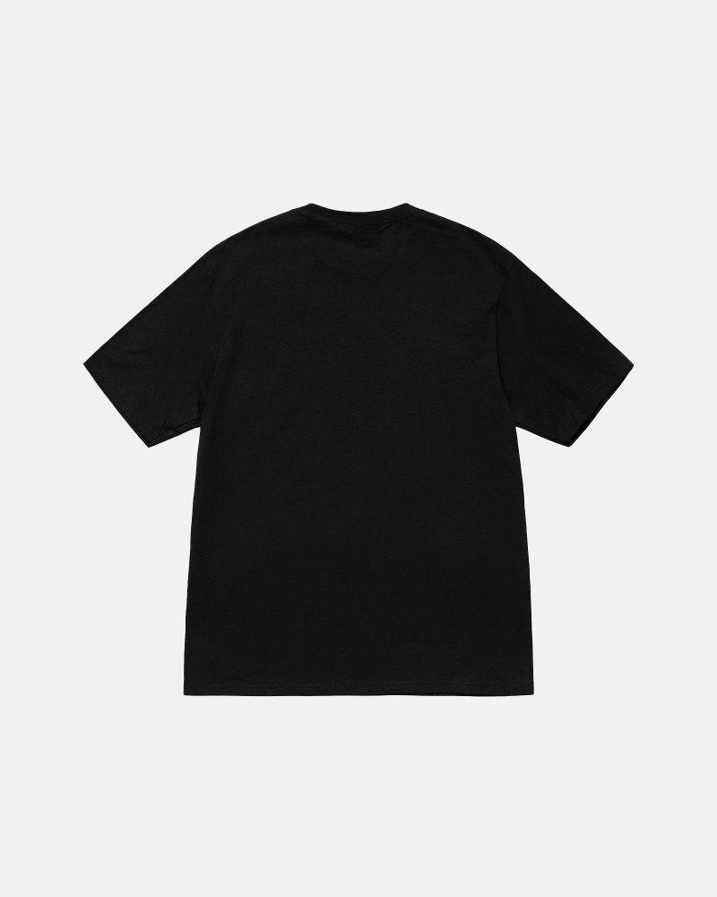 Stussy Stamp Men's T Shirts Black | IL0000271