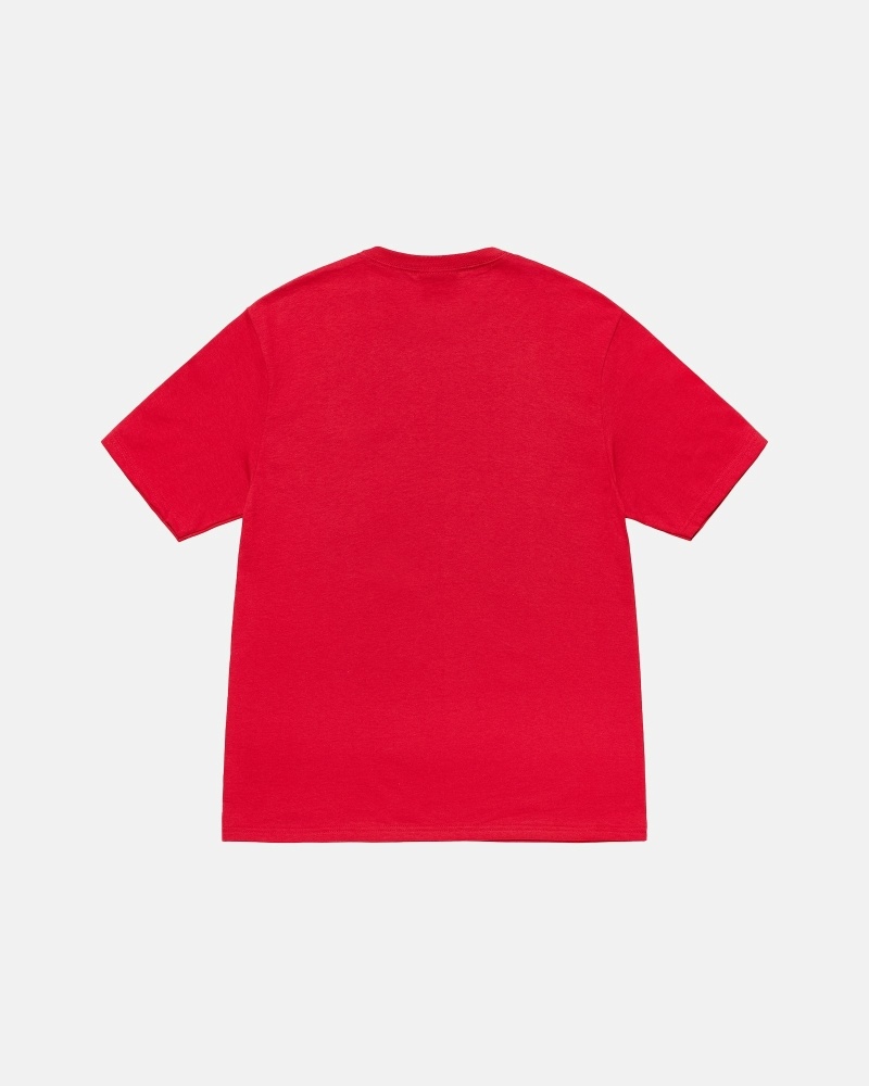 Stussy Stamp Men's T Shirts Red | IL0000270