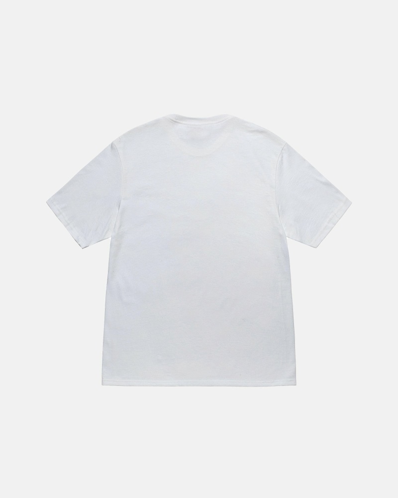 Stussy Stamp Men's T Shirts White | IL0000269