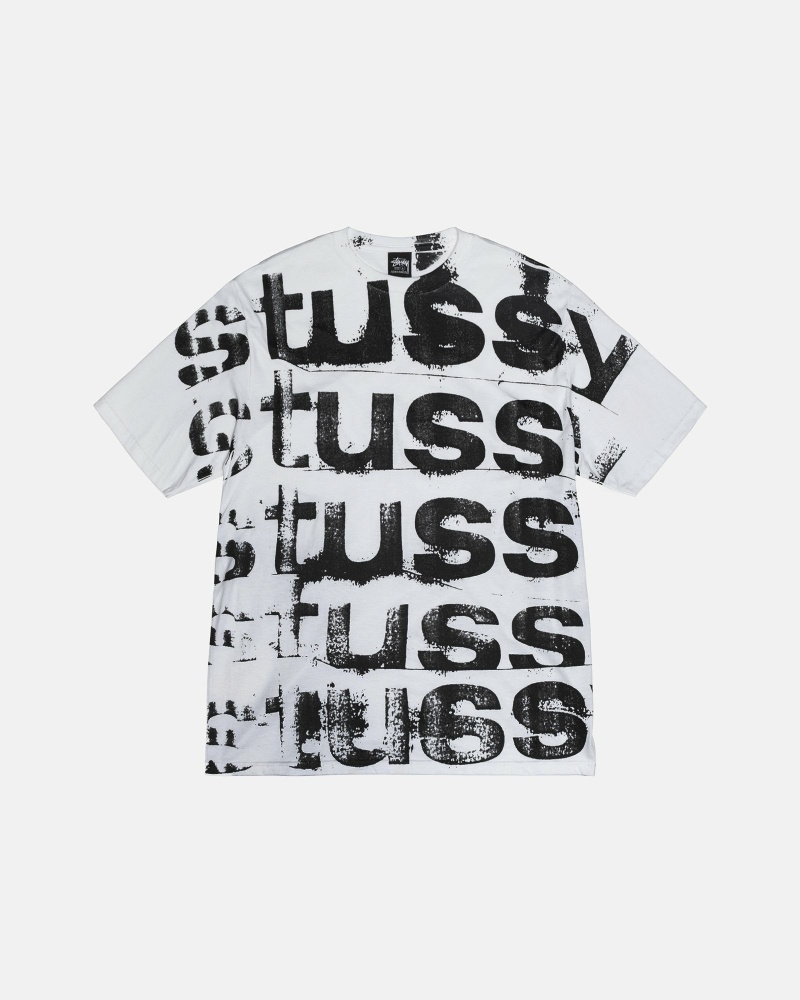 Stussy Stamp Men\'s T Shirts White | IL0000269