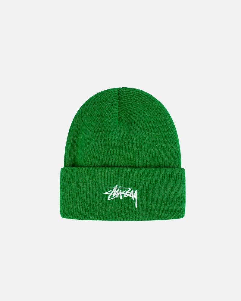 Stussy Stock Cuff Men\'s Beanie Green | IL0000485