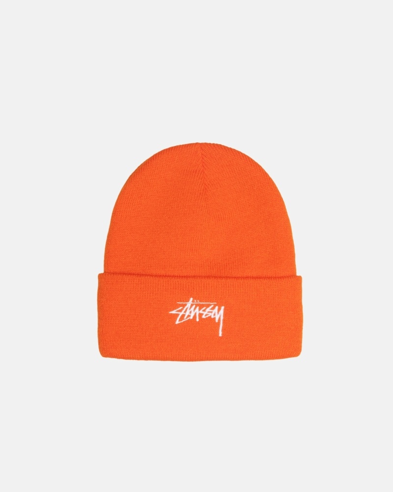 Stussy Stock Cuff Men\'s Beanie Orange | IL0000490