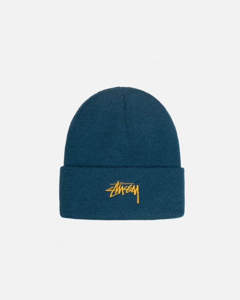 Stussy Stock Cuff Men\'s Beanie Turquoise | IL0000486