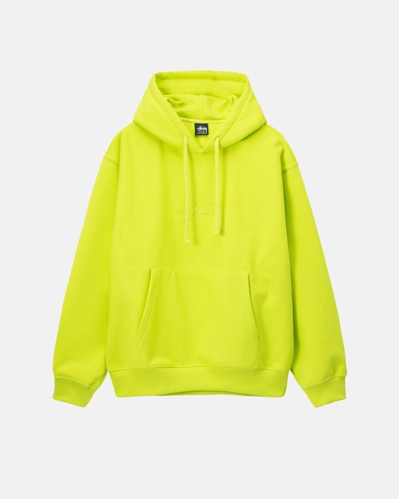 Stussy Stock Logo Applique Men\'s Hoodies Light Green | IL0000080