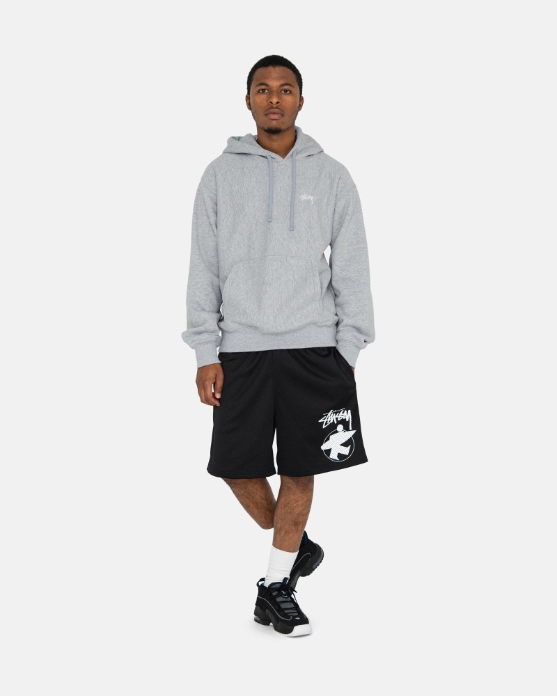 Stussy Stock Logo Men's Hoodies Grey | IL0000077