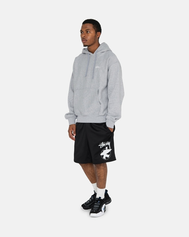 Stussy Stock Logo Men's Hoodies Grey | IL0000077