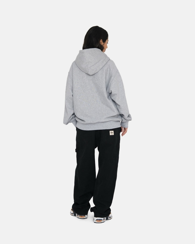 Stussy Stock Logo Men's Hoodies Grey | IL0000077