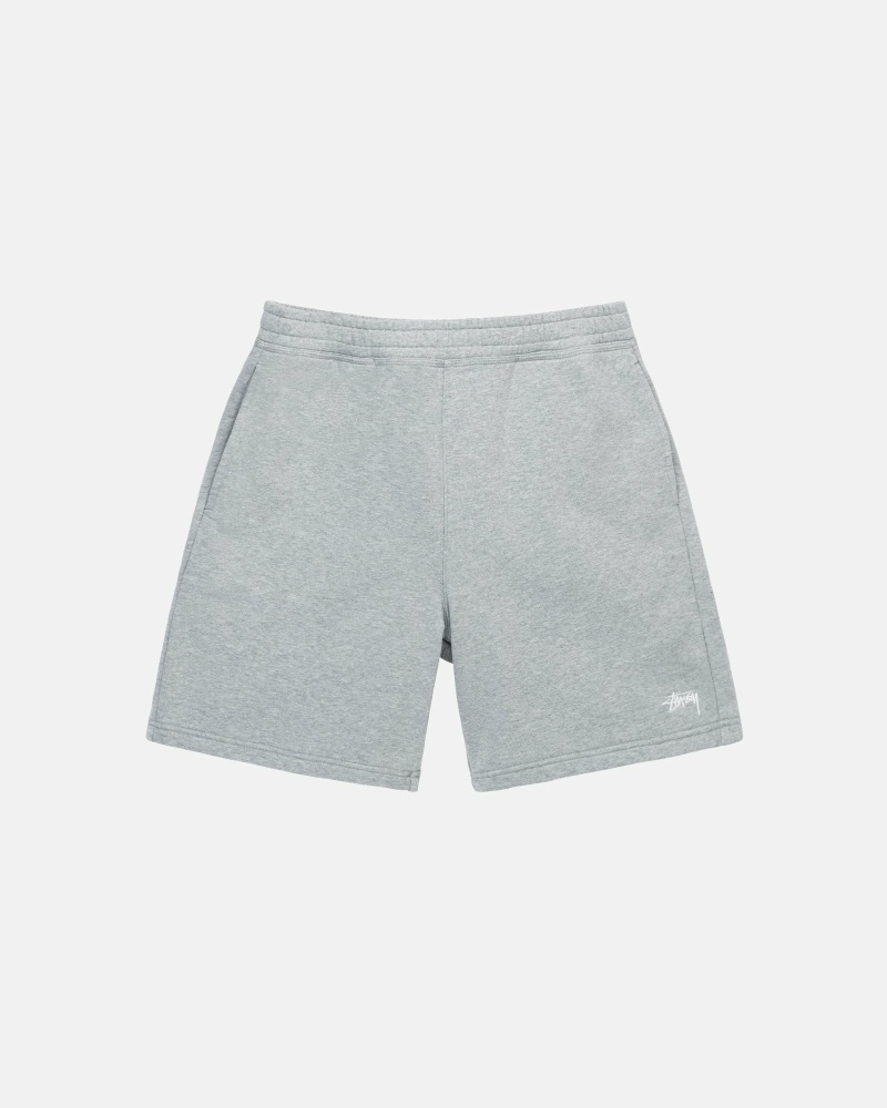 Stussy Stock Logo Men\'s Shorts Grey | IL0000686