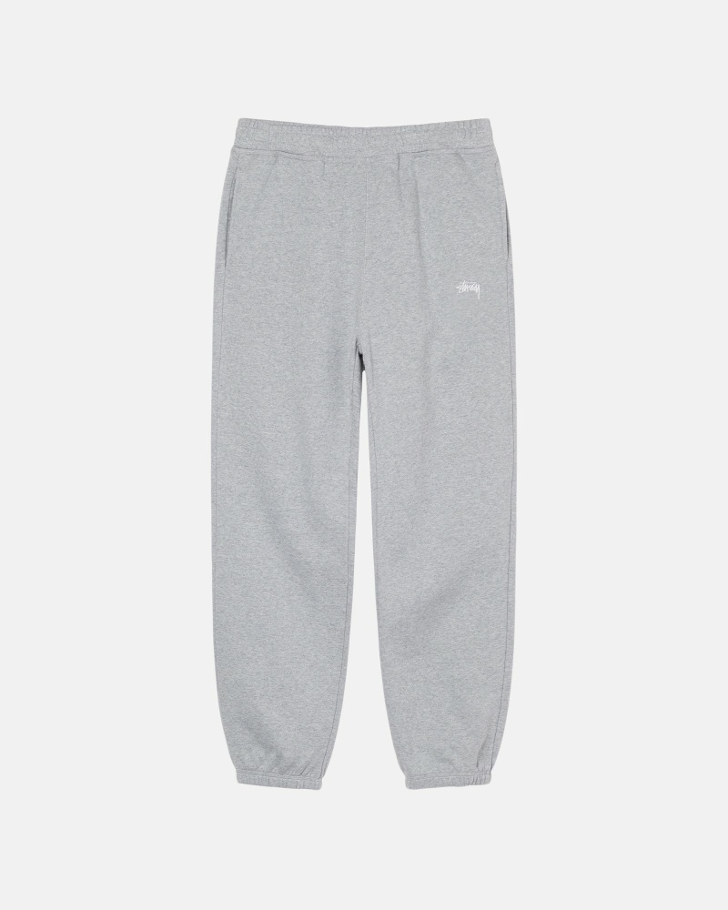 Stussy Stock Logo Men\'s Sweatpants Grey | IL0000888