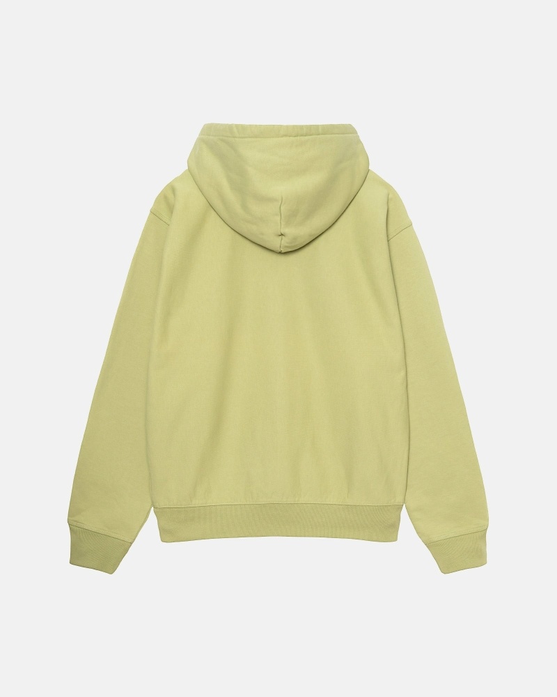 Stussy Stock Logo Zip Men's Hoodies Green | IL0000081