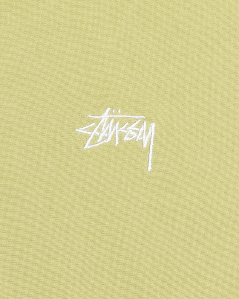 Stussy Stock Logo Zip Men's Hoodies Green | IL0000081