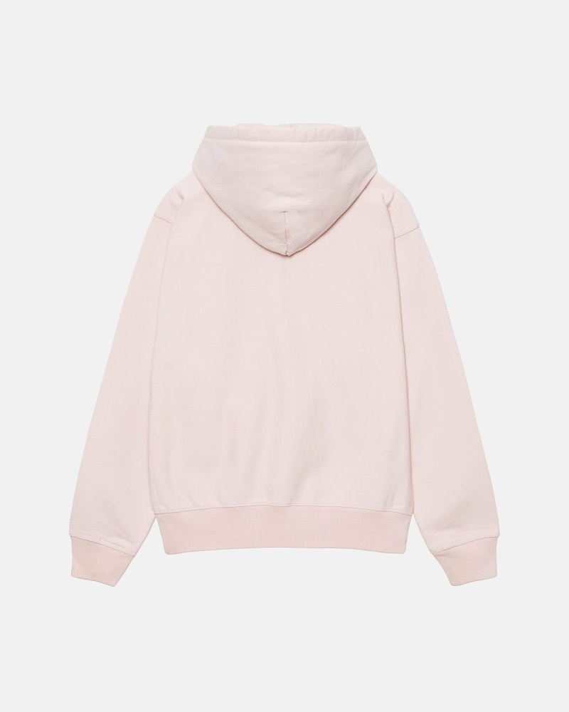 Stussy Stock Logo Zip Men's Hoodies Pink | IL0000083