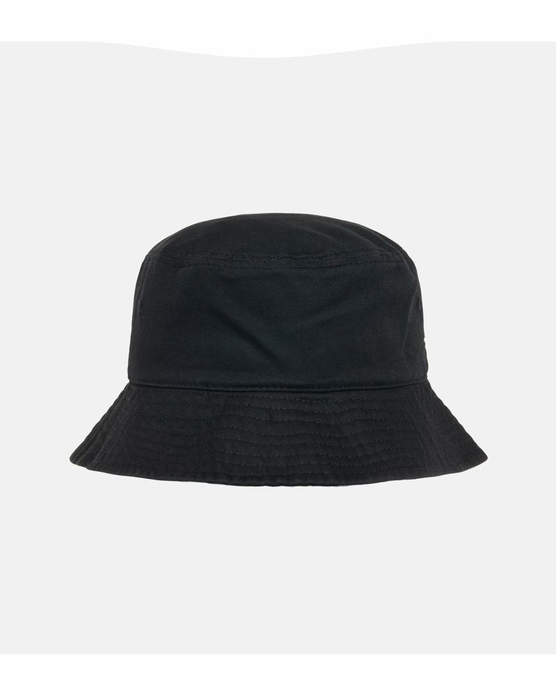 Stussy Stock Men's Bucket Hats Black | IL0000482