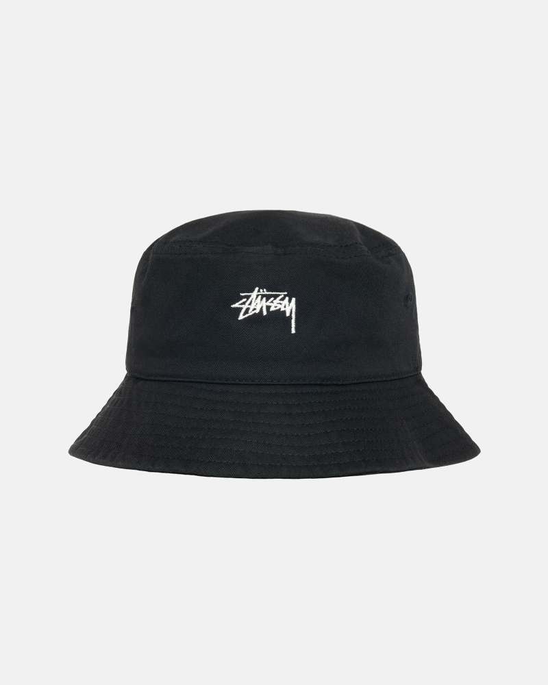 Stussy Stock Men\'s Bucket Hats Black | IL0000482