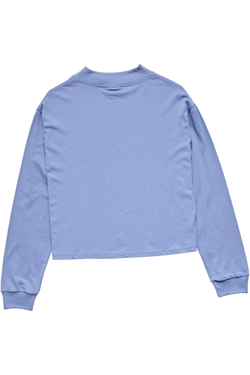 Stussy Stock Mock Neck LS Women's Sweatshirts Blue | IL0000956