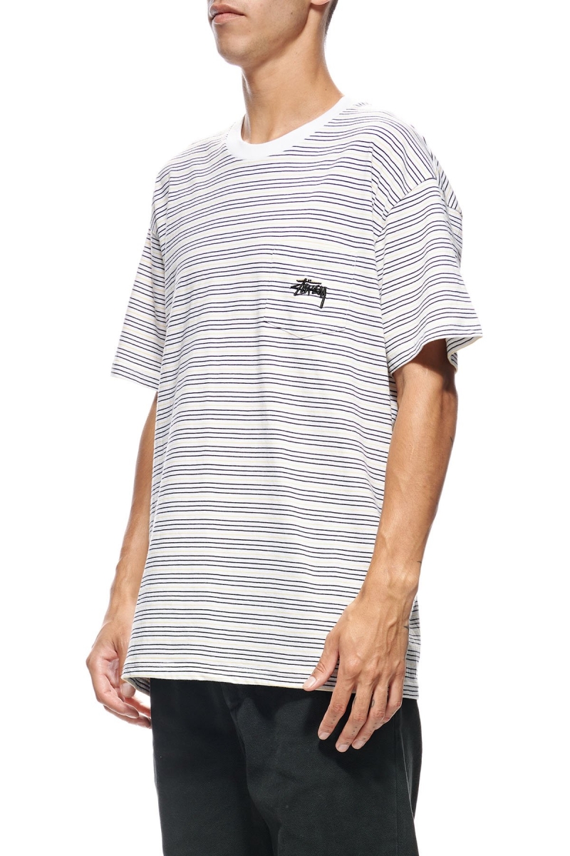 Stussy Stock Pocket SS Men's T Shirts White | IL0000275