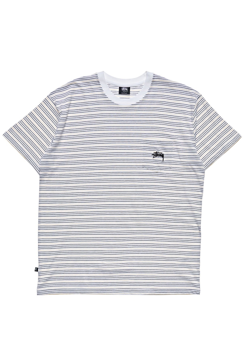 Stussy Stock Pocket SS Men\'s T Shirts White | IL0000275