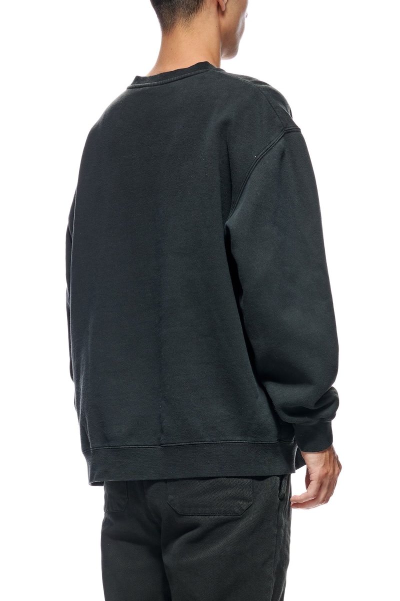 Stussy Stock Shadow Crew Men's Sweaters Black | IL0000852