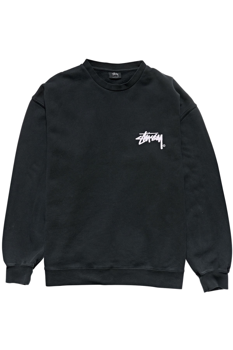 Stussy Stock Shadow Crew Men\'s Sweaters Black | IL0000852