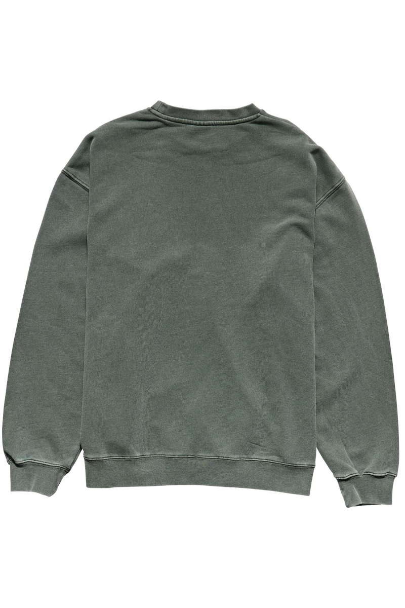 Stussy Stock Shadow Crew Men's Sweaters Green | IL0000854