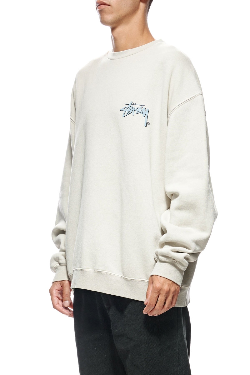 Stussy Stock Shadow Crew Men's Sweaters White | IL0000855