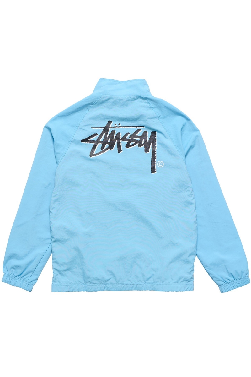 Stussy Stock Taslon Zip Up Spray Men's Jackets Blue | IL0000362