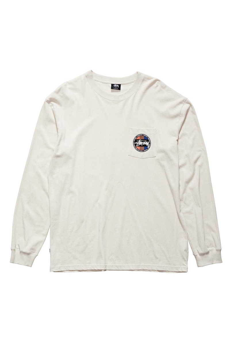 Stussy Surf Dot Pocket Tee Men's Sweatshirts White | IL0000958