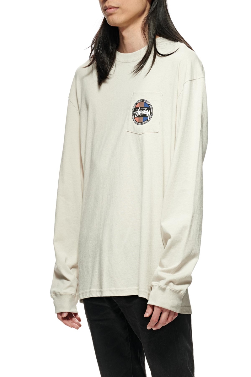 Stussy Surf Dot Pocket Tee Men's Sweatshirts White | IL0000958