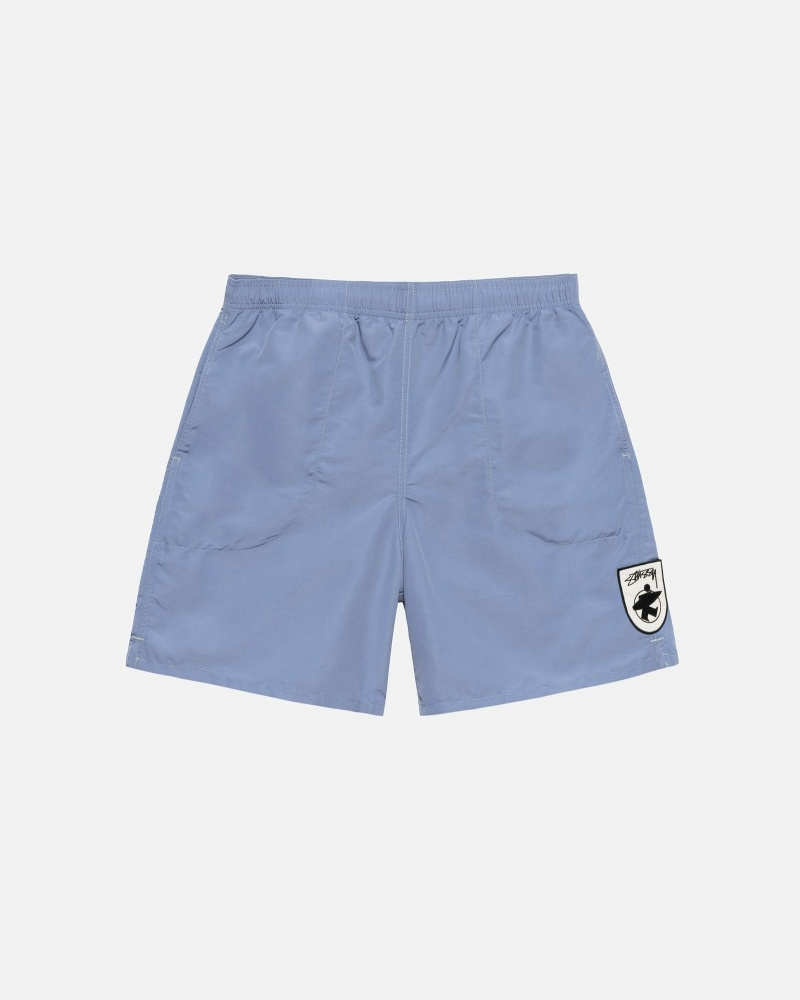 Stussy Surfman Patch Men\'s Shorts Blue | IL0000703